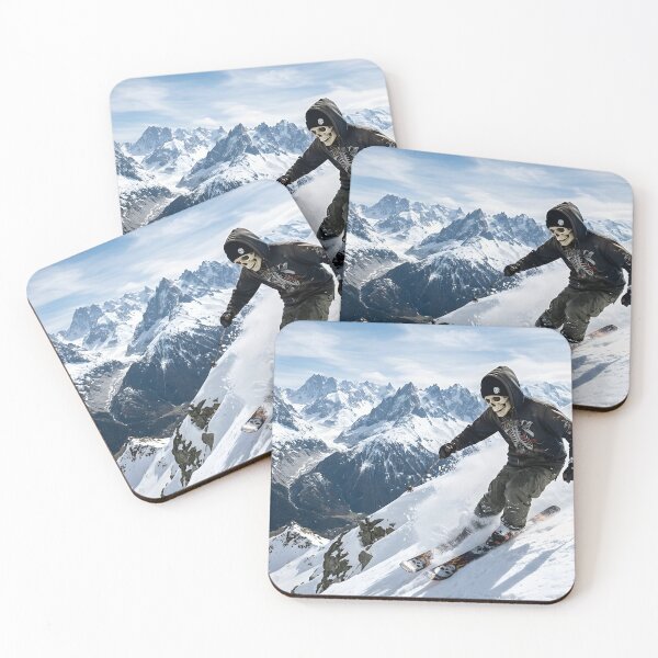 Item preview, Cool skeleton skiing down mountain designed and sold by marcelmangostore.