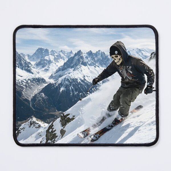 Item preview, Cool skeleton skiing down mountain designed and sold by marcelmangostore.