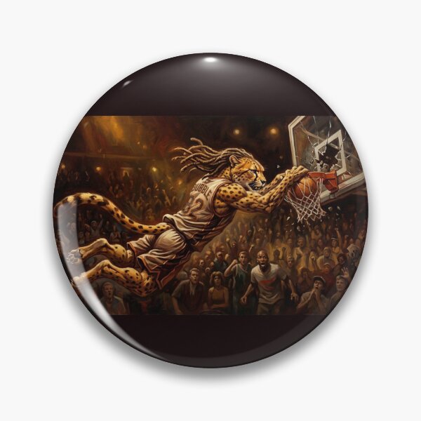 Item preview, Cheetah Slam Dunk Basketball Mascot designed and sold by ikonicgallery.