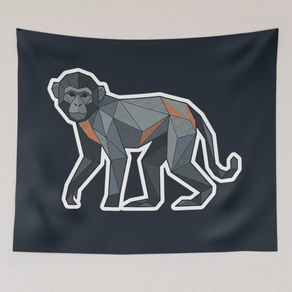 Item preview, Urban Monkey Sticker – Monkey Design with Orange Accents for Streetwear Style designed and sold by bsbd-action.