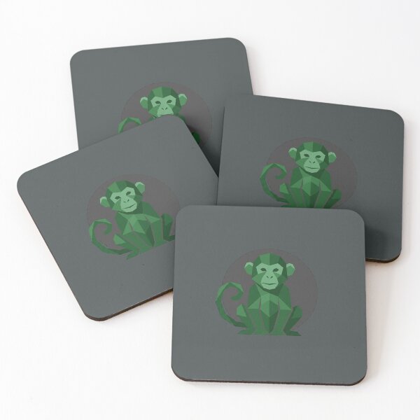 Item preview, Emerald Monkey Sticker – Geometric Green Ape Art for Environmental Defenders designed and sold by bsbd-action.