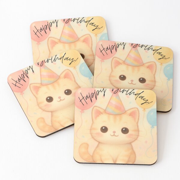 Item preview, Happy Birthday Cute Kawaii Cat designed and sold by Innova_Creations.