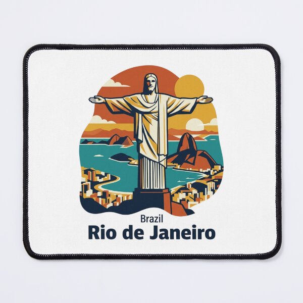 Item preview, Rio de Janeiro Christ the Redeemer Bold Retro Art designed and sold by Inkworksbyshery.