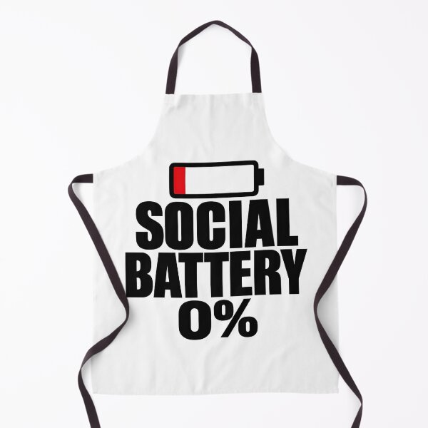 Item preview, Social Battery 0% Funny Introvert Gaming Design (Black On White) designed and sold by LowBatteryShop.