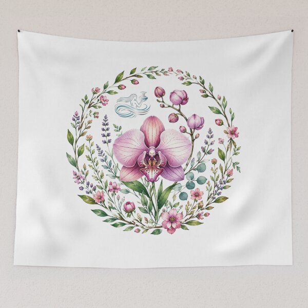 Item preview, Aquarius Celestial Botanical - Exotic Orchid Wreath designed and sold by MoonSoul Studio.