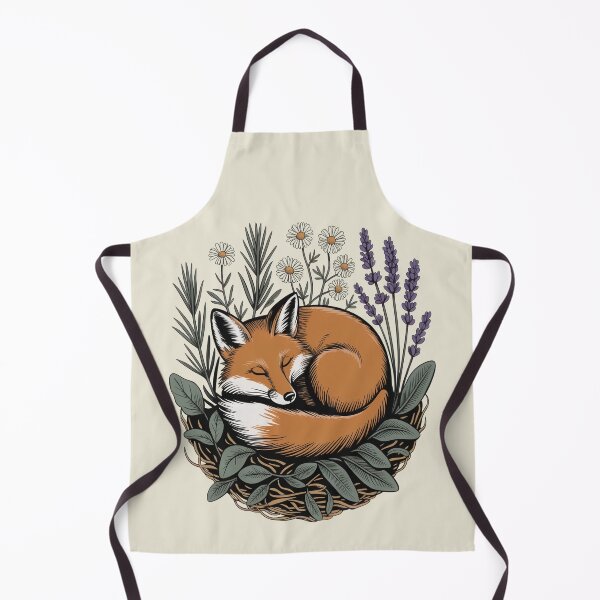 Item preview, Sleeping Fox in Lavender and Chamomile Botanical Art designed and sold by AlexandraSand.