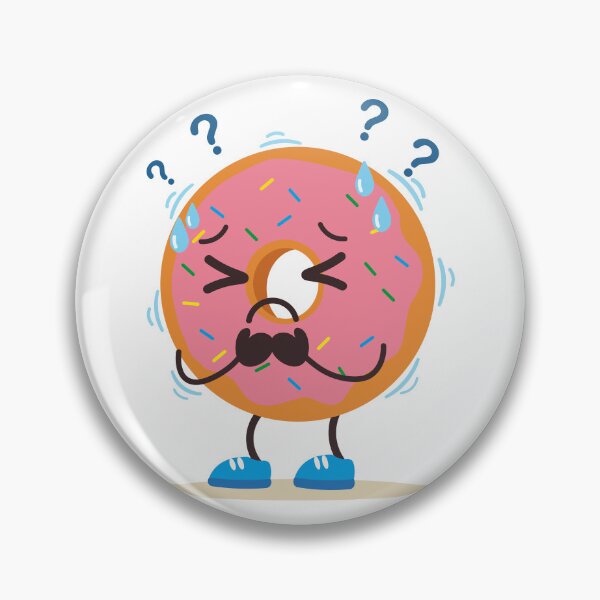 Item preview, Funny Donut  Confused Stressed Cartoon  designed and sold by BetweenForms.