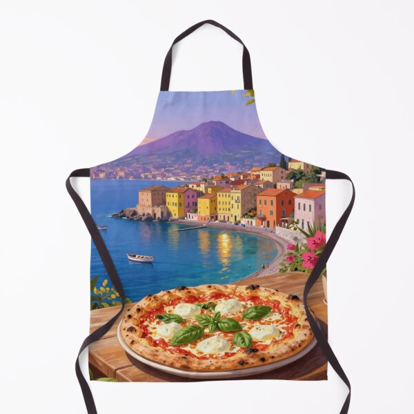 Item preview, Italian Pizza by the Sea with Mount Vesuvius | Naples Summer Aesthetic designed and sold by Aruellart.