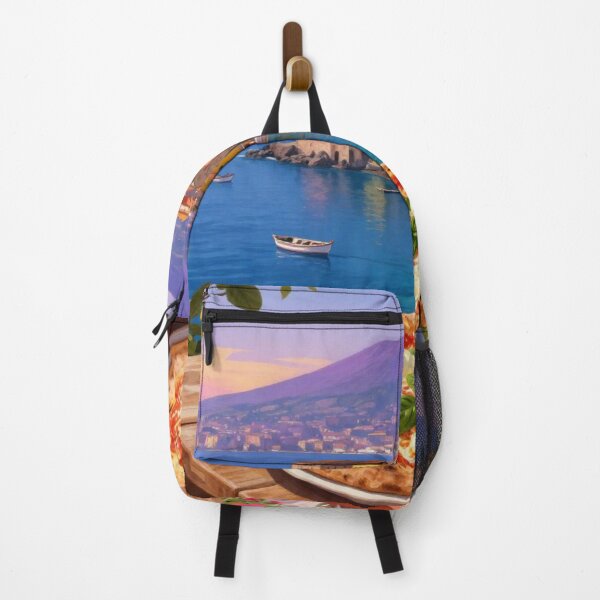 Item preview, Italian Pizza by the Sea with Mount Vesuvius | Naples Summer Aesthetic designed and sold by Aruellart.