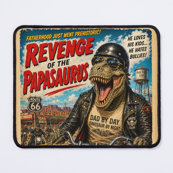Item preview, Papasaurus Retro Movie Poster for Fathers Day designed and sold by PetsArt.