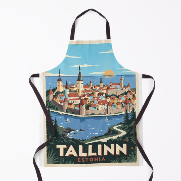 Item preview, Tallinn Estonia Vintage Travel Poster | Retro Old Town Seaside Wall Art designed and sold by Ar0undTheW0rld.