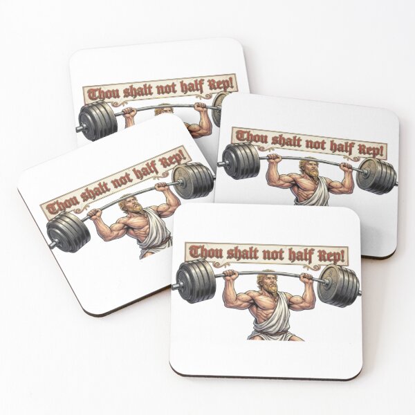 Item preview, Thou Shalt Not Half Rep Funny Gym Print designed and sold by Swole-Christ.