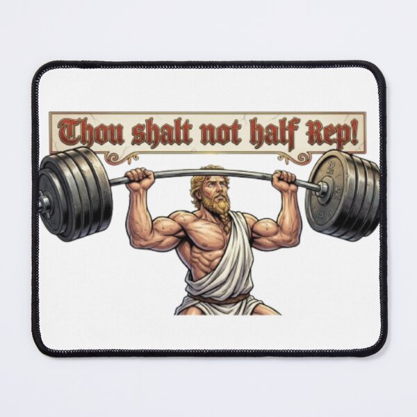 Item preview, Thou Shalt Not Half Rep Funny Gym Print designed and sold by Swole-Christ.