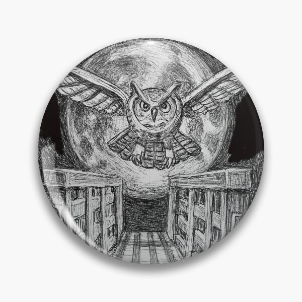 Item preview, Owl in Flight Against Moonlight Pen Drawing Illustration designed and sold by RShirleyFineArt.