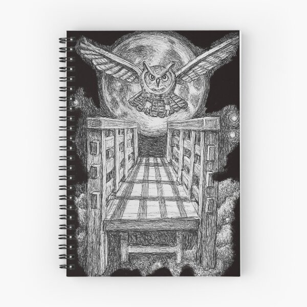 Item preview, Owl in Flight Against Moonlight Pen Drawing Illustration designed and sold by RShirleyFineArt.