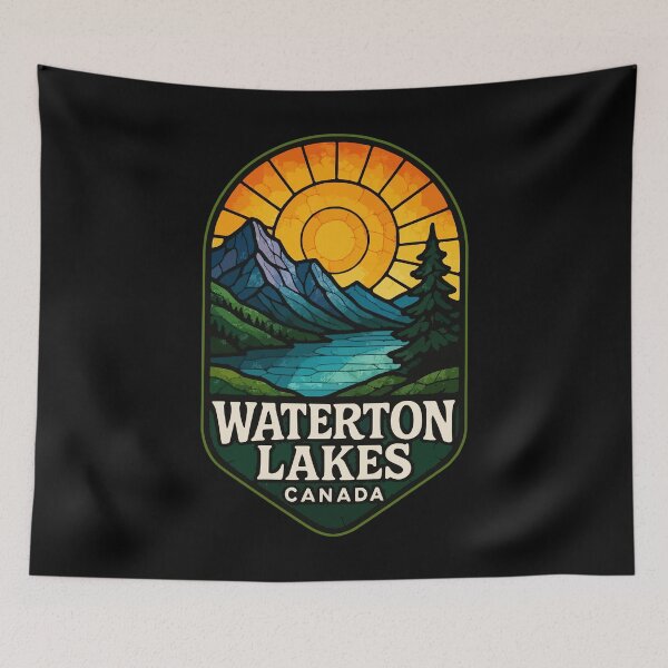 Item preview, Waterton Lakes National Park Stained Glass Travel designed and sold by TomFrontierArt.