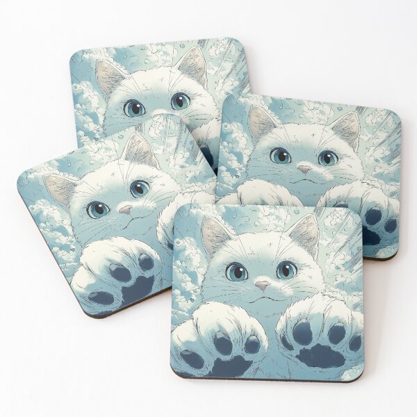 Item preview, Cute White Cat with Blue Eyes designed and sold by PetsArt.