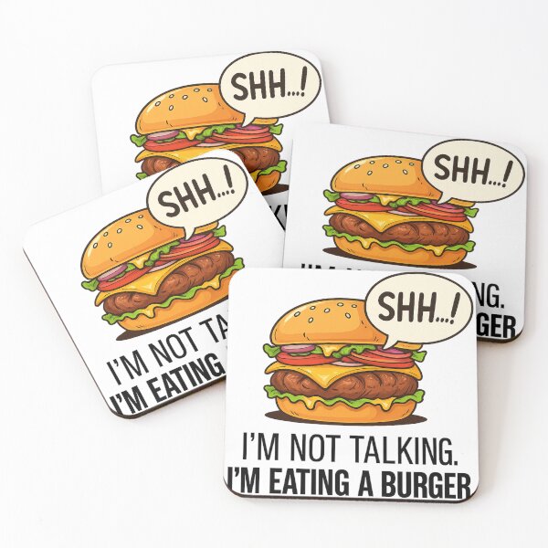 Item preview, Shh… I’m Eating a Burger – Funny Food Lover Quote, Burger Humor Design designed and sold by MartBook.
