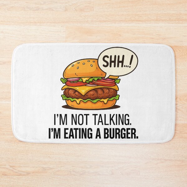 Item preview, Shh… I’m Eating a Burger – Funny Food Lover Quote, Burger Humor Design designed and sold by MartBook.