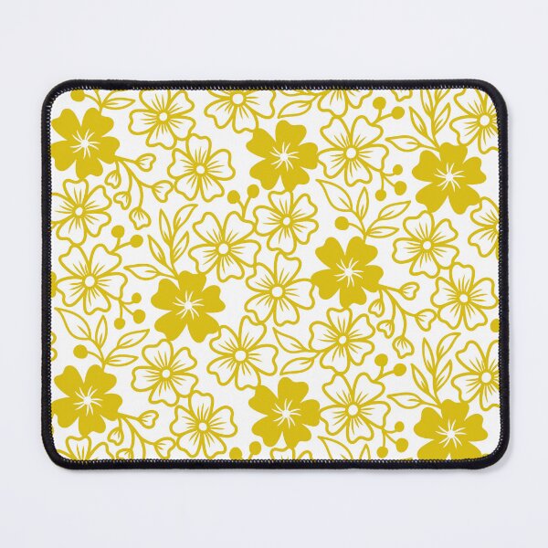 Item preview, Sakura flower silhouettes in yellow designed and sold by Jennifer Ladd.