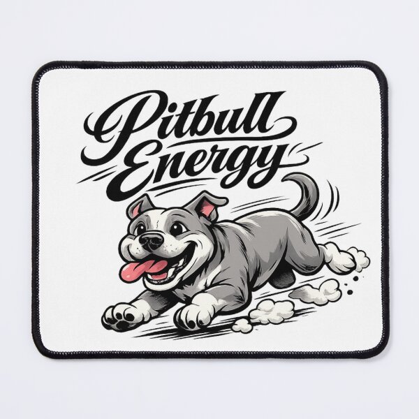 Item preview, Pitbull Zoomies Activated - Cute Cartoon Running Grey Puppy Art designed and sold by My Pitbull Place.