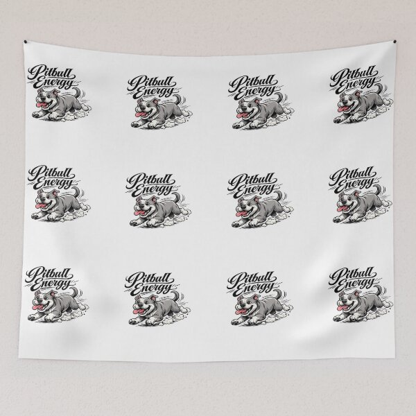 Item preview, Pitbull Zoomies Activated - Cute Cartoon Running Grey Puppy Art designed and sold by My Pitbull Place.