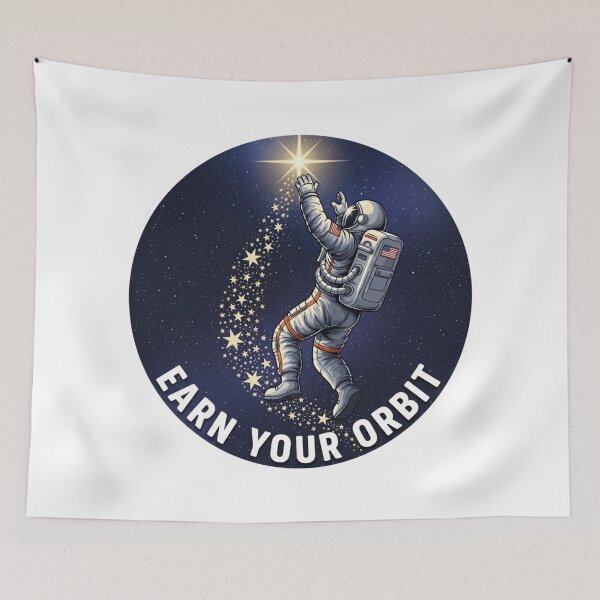 Item preview, Earn Your Orbit Astronaut Motivation Design | Space Growth Mindset Illustration designed and sold by Altair_.