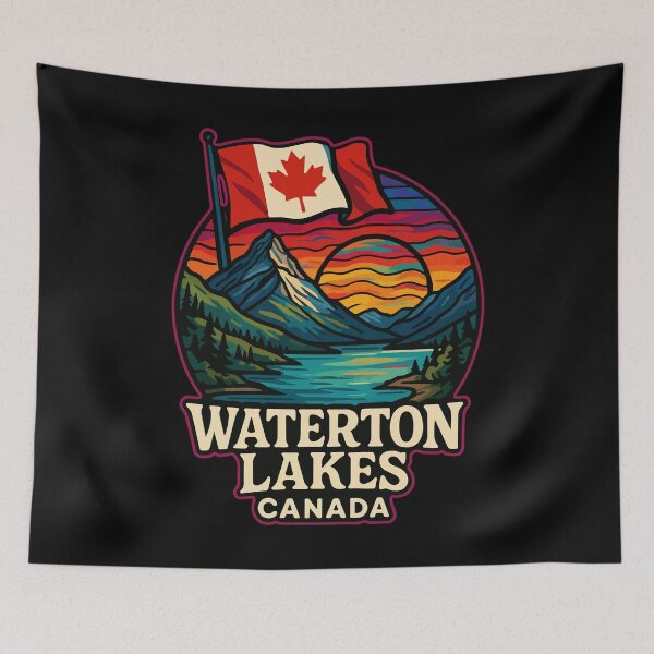 Item preview, Waterton Lakes National Park Canada Trippy Art Travel designed and sold by TomFrontierArt.