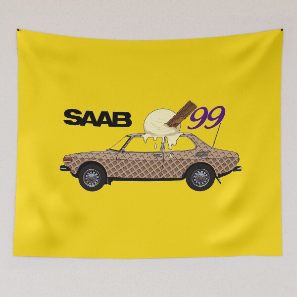 Item preview, Swedish car saab 99 ice cream cone pun designed and sold by Theoldgirl900.