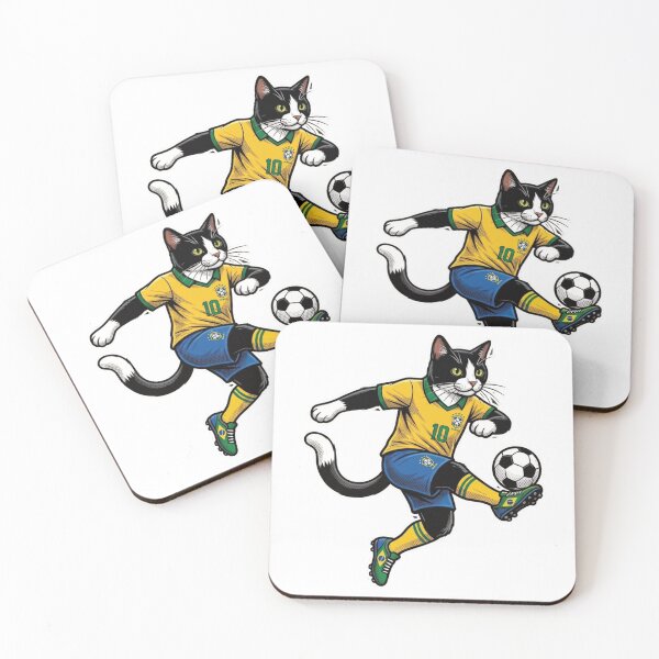 Item preview, Retro 90s Brazilian Soccer Cat designed and sold by Ink & Void Co..