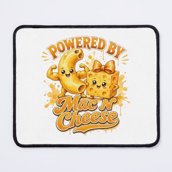 Item preview, Powered By Mac N Cheese Watercolor Shirt Design | Cute Kawaii Comfort Food Illustration designed and sold by Verycutethings.