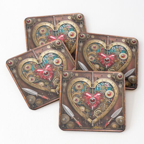 Item preview, Steampunk Heart Series - Warriors Rubies and Daggers designed and sold by Lee Hiller Designs.