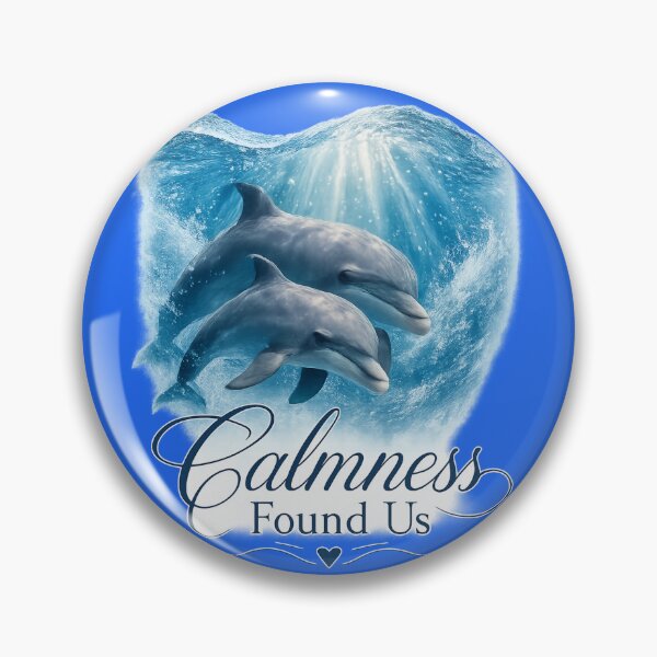 Item preview, Calmness Found Us, Romantic Dolphin Ocean Aesthetic Design designed and sold by JagrDesigns.