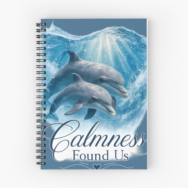 Item preview, Calmness Found Us, Romantic Dolphin Ocean Aesthetic Design designed and sold by JagrDesigns.