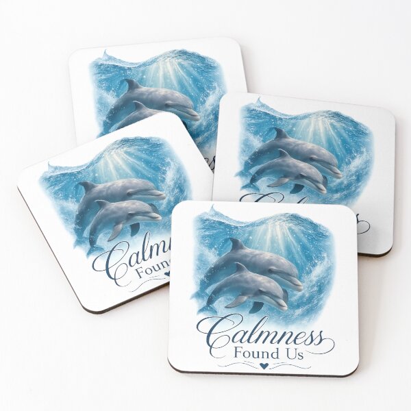 Item preview, Calmness Found Us, Romantic Dolphin Ocean Aesthetic Design designed and sold by JagrDesigns.
