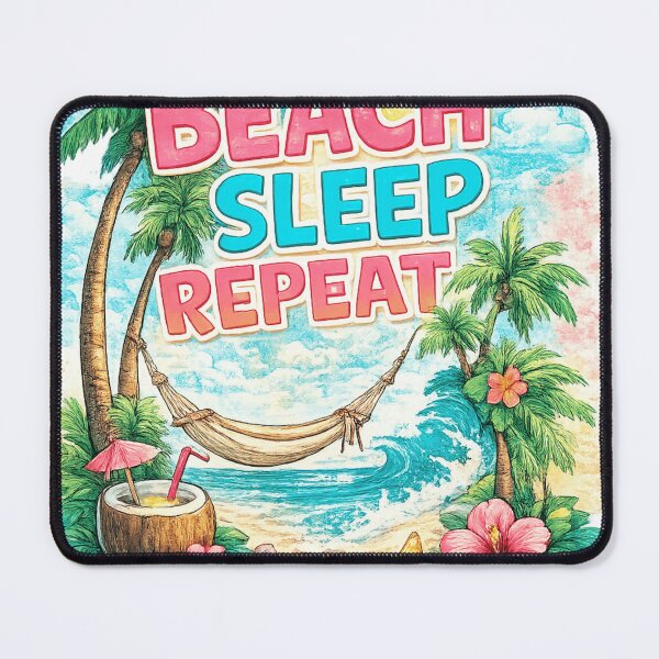 Item preview, Beach Sleep Repeat Tropical Summer T-Shirt Design designed and sold by QOBEART.