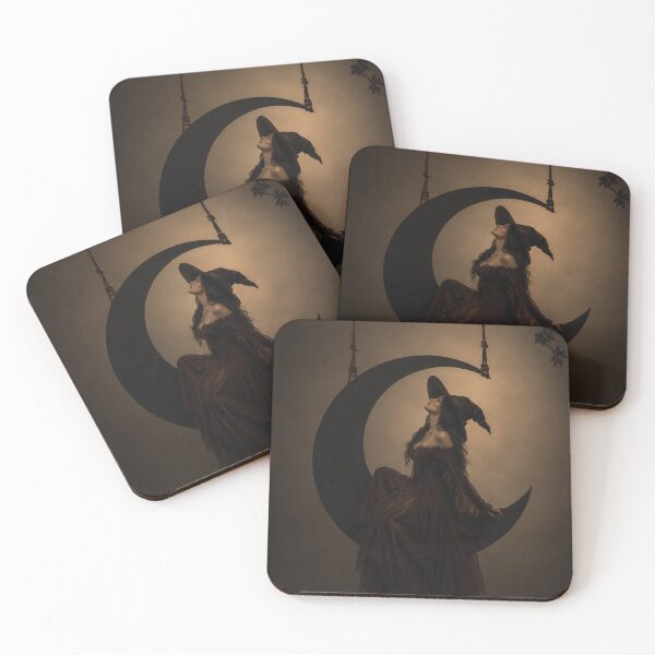 Item preview, Moon Swing Witch | Dark Celestial Gothic Fantasy Art designed and sold by WhimsyWink.