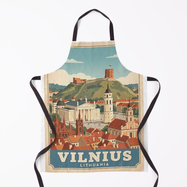Item preview, Vilnius Lithuania Vintage Travel Poster | Retro Old Town Castle Wall Art designed and sold by Ar0undTheW0rld.