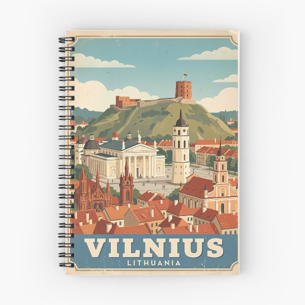 Item preview, Vilnius Lithuania Vintage Travel Poster | Retro Old Town Castle Wall Art designed and sold by Ar0undTheW0rld.
