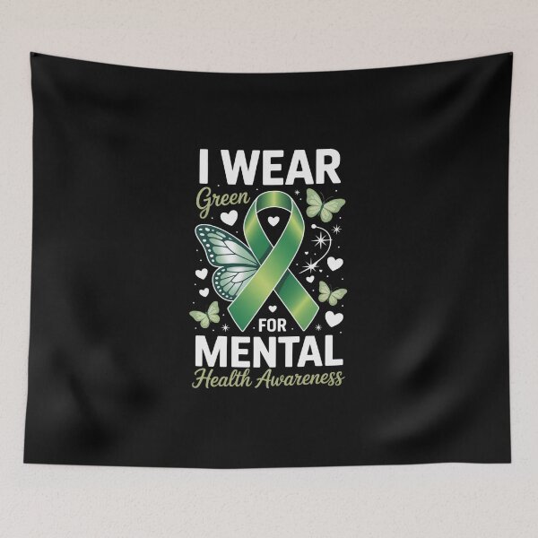 Item preview, I wear green for mental health awareness designed and sold by jkrphoto.