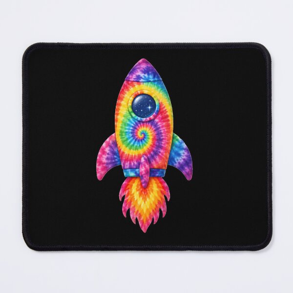 Item preview, Rainbow Tie-Dye Rocket Ship designed and sold by jgvisualarts.