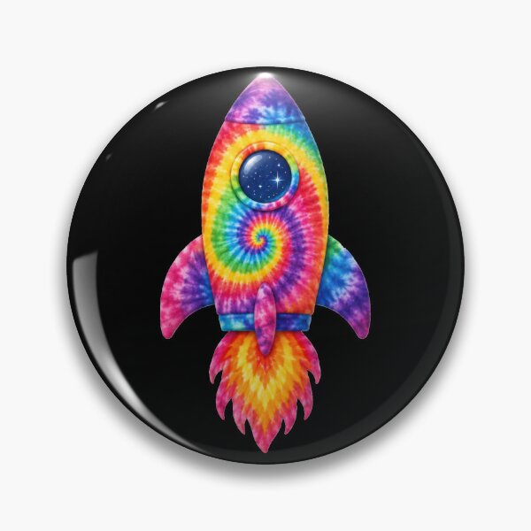 Item preview, Rainbow Tie-Dye Rocket Ship designed and sold by jgvisualarts.