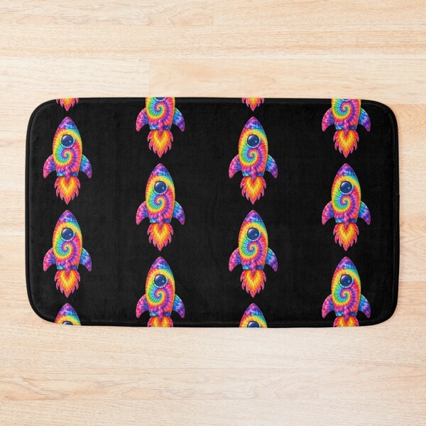 Item preview, Rainbow Tie-Dye Rocket Ship designed and sold by jgvisualarts.