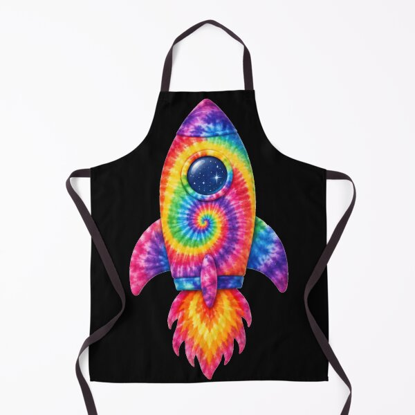 Item preview, Rainbow Tie-Dye Rocket Ship designed and sold by jgvisualarts.