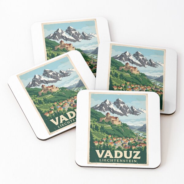 Item preview, Vaduz Liechtenstein Vintage Travel Poster | Retro Alpine Castle Wall Art designed and sold by Ar0undTheW0rld.