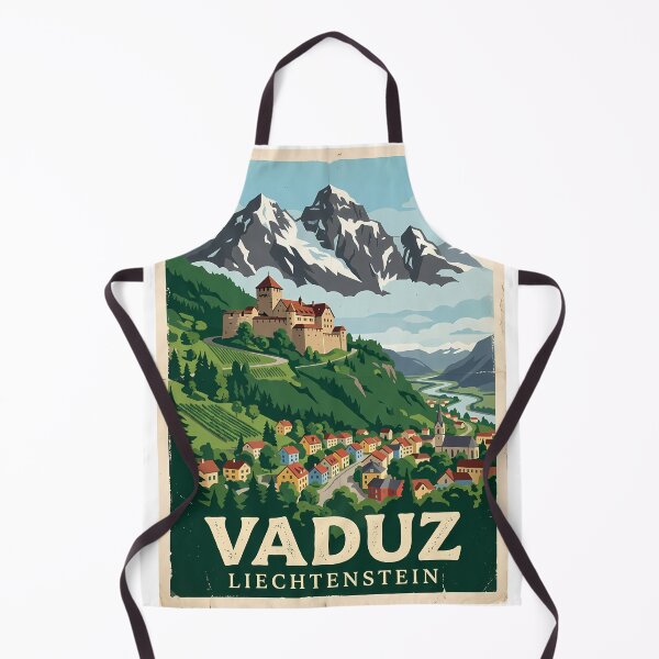 Item preview, Vaduz Liechtenstein Vintage Travel Poster | Retro Alpine Castle Wall Art designed and sold by Ar0undTheW0rld.