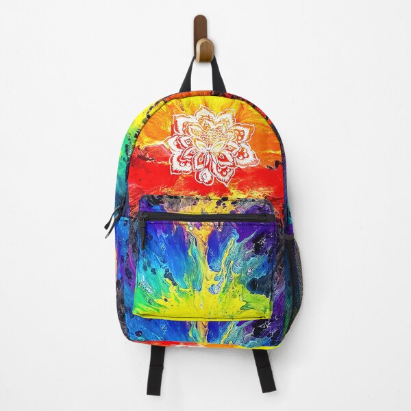Item preview, Lotus Bloom Rainbow Fluid Art Original Painting designed and sold by Cerafus.
