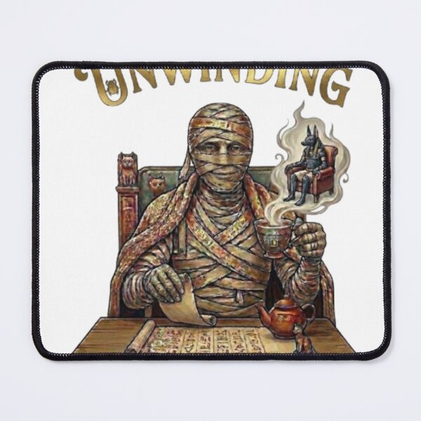 Item preview, Ancient Egyptian Mummy Unwinding Relaxing with Coffee Art designed and sold by Northern Glow Art.