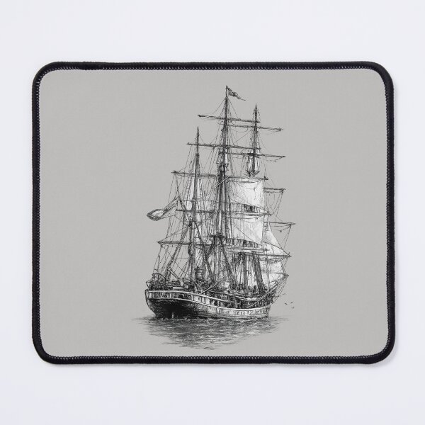 Item preview, Sailboat black and white painting art designed and sold by Natart1004.