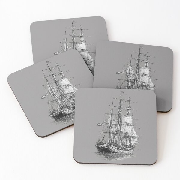 Item preview, Sailboat black and white painting art designed and sold by Natart1004.